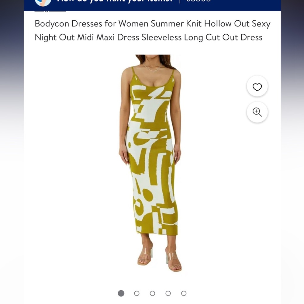 Sleeveless Green and White Bodycon Dress